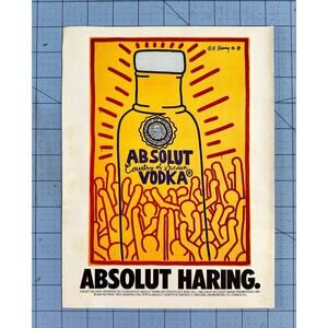 Absolut Vodka Magazine Ad 1996 Absolut Haring Keith Haring